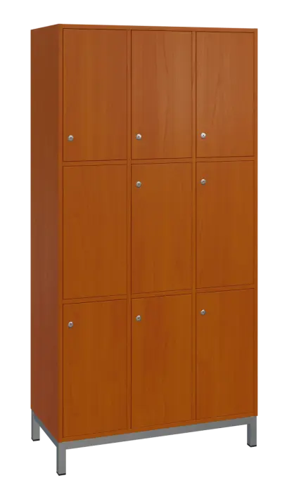 SBS-3333 šatní skříň 9-boxová, 1800x900x400 mm, kovové nohy, třešeň šumavská